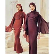 HIJABISTAHUB ARLENA DRESS plain mermaid drapping dress baju bridesmaid dinner dress baju tunang