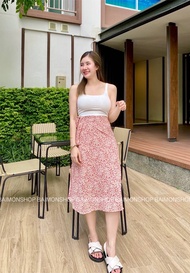 💰Mahahengcloset 💰กระโปรงผู้หญิง กระโปรงยาวผูกข้าง ลายดอก ผ้าชีฟอง ผ้าพริ้วใส่สบาย แฟชั่นเสื้อผ้าผู้ห