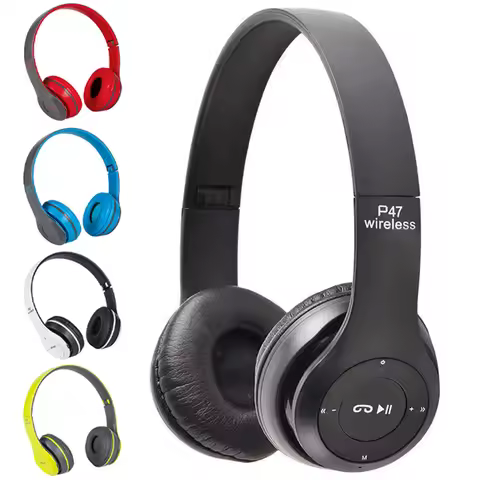 P47 Wireless Headphones 5.0 Bluetooth Headset Foldable TWS HiFi Earphones Supports TF Card Bass Ster