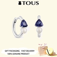 TOUS S925 Sterling Silver white Hoop earrings with iolite and pearl Ivette Valentine's Day Anniversa