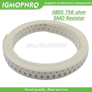 300pcs 0805 SMD Resistor 75 ohm Chip Resistor 1/8W 75R ohms 0805-75R