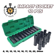 MATA 10 PCS IMPACT SOCKET BIT SET 8-24MM (1/2") / IMPACT SOCKET WRENCH / IMPACT EXTENSION SOCKET WRE
