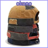 OKONO Brimless Hat, Adjustable Rolled Cuff Melon Docker Cap,  Vintage Retro Docker Cap Summer Spring