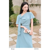 Set bộ nữ cộc tay cổ kiểu phối chân váy dáng suông chất tằm ý Orchid - OHR13X304