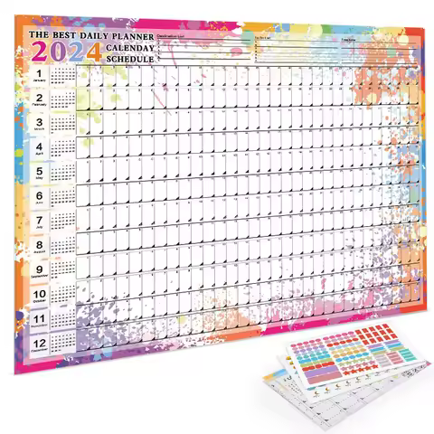 365 Day Wall Planner Calendars Plan Book Cute Cartoon Paper Ideas Kawaii Stationery School Office Su