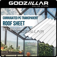 Transparent Roof 1mm± | 3ft 4ft 5ft |  Corrugated Polycarbonate Clear Roof Sheet Atap Lutsinar Atap 