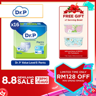 [Bundle of 16] Dr. P Value Level 6 Absorbency Adult Pant M10/ L9/ XL8 - 2x Skin Protection with Quic