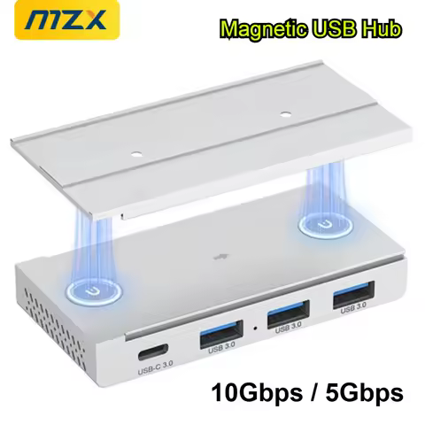 MZX Magnetic 10G/5G USB Hub 3.0 3.2 Aluminum Alloy Docking Station Expansion Tipo C A Dock Concentra