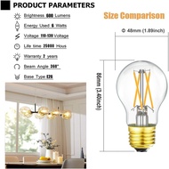 Dimmable E26 led Bulb 6W Equal 60 watt Vintage LED Edison Bulb AC120V A15 LED Bulb for Ceiling Fan L