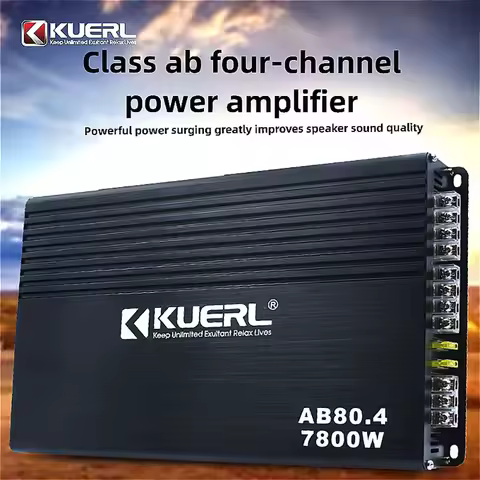 Car Audio Modified Audio Power Amplifier, 12v High Power 4CH Class AB, Car Subwoofer Speaker Amplifi