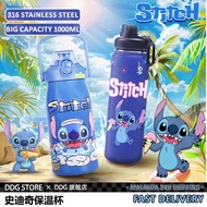 1000ML Stitch Vacuum Hydroflask Bottle Stainless Steel Thermal Flask  With Straw 316 Stainless Steel