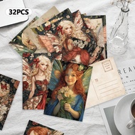Vintage 32pcs Fairy Postcards, Bedroom Decoration, Thick Cardstock, High-definition Printing, Gift C