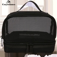 Aesthetic Cosmetic Bag Nylon Mesh Makeup Case Space Saver for Home Office Travel