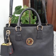 SECOND - TAS BRANDED - METROCITY KULIT - HITAM - MULUS
