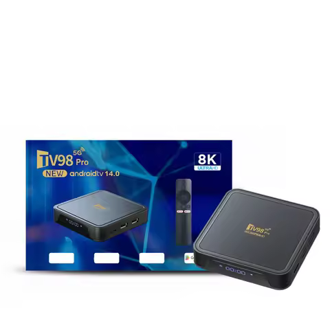 Smart TV BOX Android 14 TV98 Pro Quad Core 5G 4G Dual Wifi6 8GB 128GB Support 8K 4K BT5.0 Voice Assi