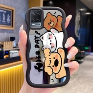 Casing For OPPO A54 Case Cesing Happy Puppy Pattern Silicone Wavy edge Mirror Casing Casing Softcase