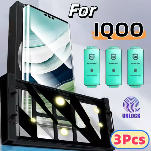 3PCS Ceramic Film Screen Protector For iQOO 5 8 9 10 11 12 Pro iQOO12 Explosion-proof With Install K