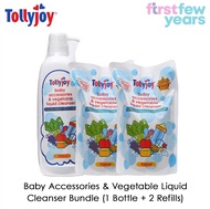 Tollyjoy Baby Accessories &amp; Vegetable Liquid Cleanser Bundle  1 Bottle (900ml) + 2 Refills (2 x 900ml)