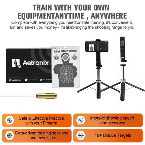 Professional Dry-Fire Laser Training Kit for 9MM/45ACP/.380ACP/12GA/38SPL/40S&W - with Electronic Ta