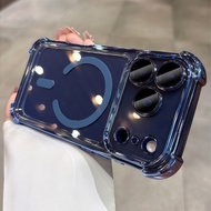 正品适用于17pro手机壳磁吸iphone16promax新款透明air镜头全包15pm超强气囊防摔14p高级