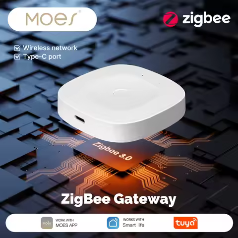 MOES Tuya ZigBee Gateway Hub Type-C Port Power Supply Bridge Smart Home Automation Wireless Network 