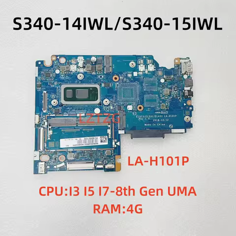 LA-H101P For Lenovo Ideapad S340-15IWL/S340-15IWL Laptop Motherboard With I3 I5 I7-8th Gen CPU UMA 4