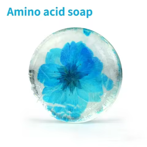 100g Transparent Handmade Soap with Real Fresh Flower Amino Acid Infused Creative Floral Handmade Ba