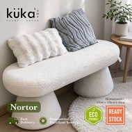 <READY STOCK> Cream Style Bench Stool｜Boucle Upholstered Bench｜Soft Sofa Bench｜Dining Bench｜Bangku S