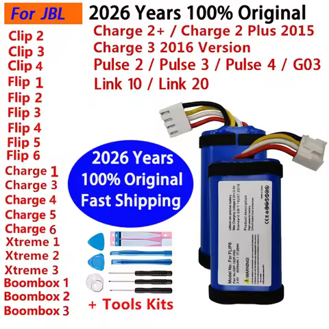 Original Battery For JBL Xtreme Boombox Clip Charge Flip Pulse 1 2 3 4 5 6 G03 Link 10 20 Speaker Ba