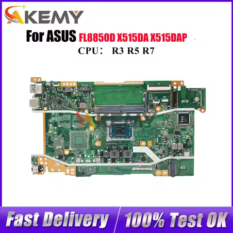 X415DA Laptop Motherboard For ASUS VivoBook X415D FL8850D X515DAP X515DA Notebook Mainboard With R3 