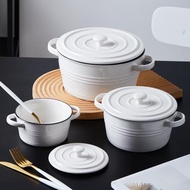 雙耳湯碗帶蓋日式餐具龍蝦碗大號湯盆面碗家用防燙碗單個北歐風碗