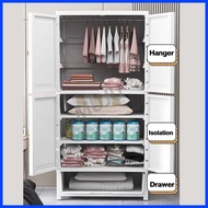 ┘ ◹ ∴ MUJU 70CM Plastic Drawer Cabinet With Hanger Durabox Clothes Storage Cabinet Locker Wardrobe