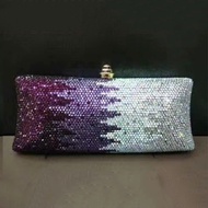 【YD】 Best To Purple/Silver Evening Clutch Wedding Purse XIYUAN Women’s Small Minaudiere