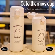 Portable Cartoon Thermos Flask Tumbler Kids Cup Stainless Steel Water Bottle Cute Aquaflask Thermos 
