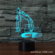 Foreign Trade Bedroom Sleep Night Light Excavator Colorful Touch 16 Colors Gift 3D Night Light 3911
