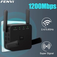 5Ghz AC1200 Wifi Repeater 1200Mbps Router Black Wifi Extender Amplifier 2.4G 5Ghz Wifi Signal Booster Long Range Network