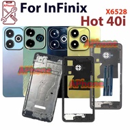 For Infinix Hot 40i X6528B X6528 Back Cover Housing Middle Frame Front Frame