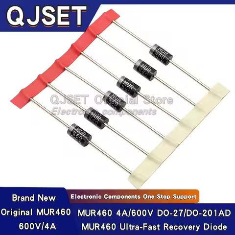 20 pcs High-Efficiency Rectifier Diodes MUR460 4A/600V DO-27/DO-201AD DIP Through-Hole Ultra-Fast Re