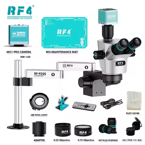 RF4 CX71P Stereo Trinocular Microscope With Red Film Anti-glare Coating,Dual Anti-Fatigue Design 4K 