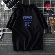 Vintage 1987 Star Retro Graphic Short Sleeve Tshirt Unisex Casual Streetwear Tee