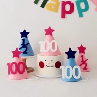 Ins Simple Baby Hundred Days Open Meat Ceremony Decoration Half-Year Birthday Hat 100 Days Hundred D