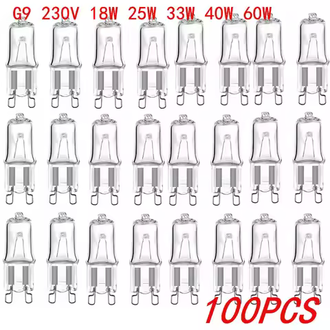 5/10/20/50/100PCS G9 230V 18W-60W Inserted Beads Crystal Lamp Halogen Bulb LED Lamp Bulbs Eco Haloge