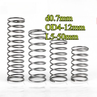 65Mn spring steel compression spring d0.7mm*OD4-12mm*L5-50mm strong pressure, return spring, compres
