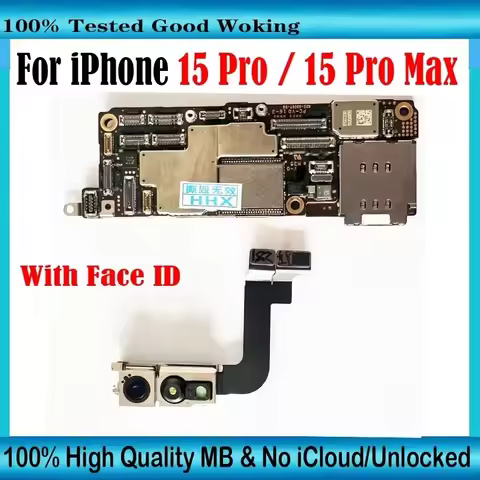 Fully Tested Mainboard For iPhone 15 Pro Max Motherboard 128gb 256gb Unlocked Face ID Good Tested Cl