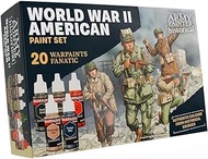 The Army Painter, Historical: WWII American Paint Set, 20 x 18 ml Warpaints Fanatic: 14 acrylic, 4 W