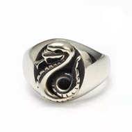 July Draco Malfoy Family Emblem Snake Court Ring Oval Retro Glossy Replica Movie Stainless Steel Rin