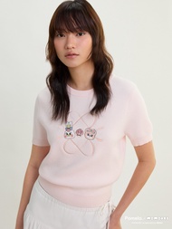 [Pomelo] Pomelo. x MOMOREI เสื้อถัก - สีชมพู
