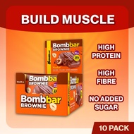 Bombbar Brownie 10 x 50g with Collagen High Protein High Fibre Build Muscle No Sugar Added
