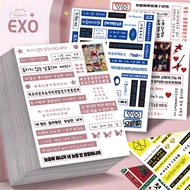8 Sheets Creative exo Lyrics Cut Film Stickers Creative Collage Handbook Material Pack Waterproof St