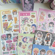 Cute Sweet Cool Japanese Shibuya Girl Stickers Korean Kawaii Cartoon Character Y2k Stickers Hand Acc